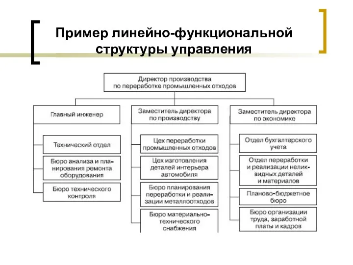 Пример линейно-функциональной структуры управления