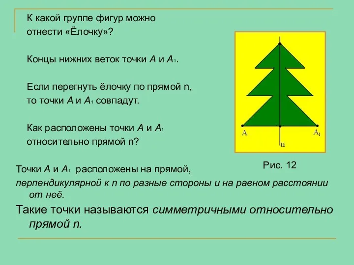 К какой группе фигур можно отнести «Ёлочку»? Концы нижних веток