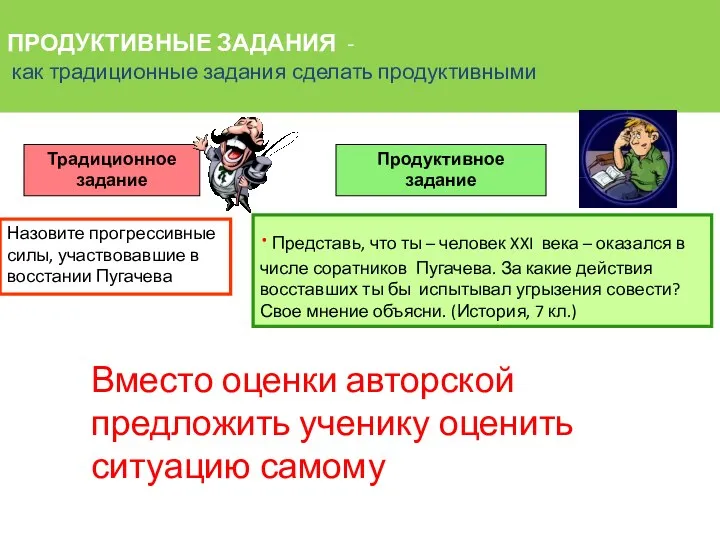 ПРОДУКТИВНЫЕ ЗАДАНИЯ - как традиционные задания сделать продуктивными Традиционное задание