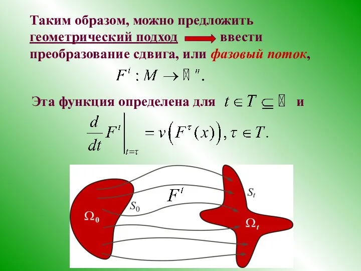 Таким образом, можно предложить геометрический подход ввести преобразование сдвига, или