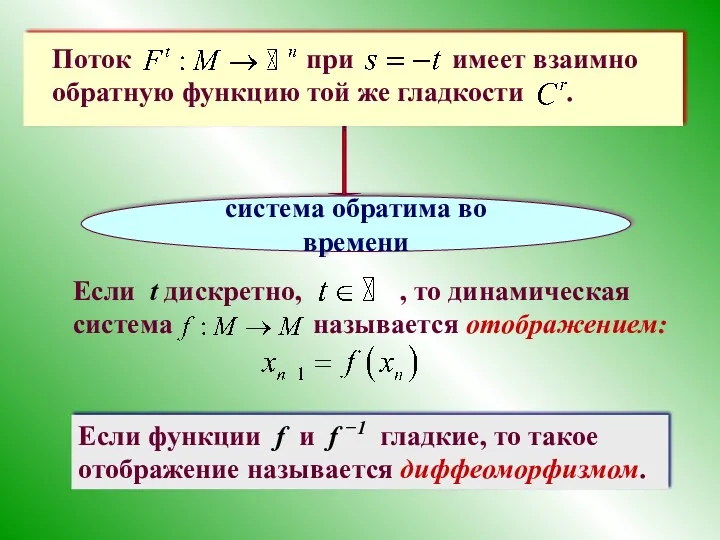 Поток при имеет взаимно обратную функцию той же гладкости .