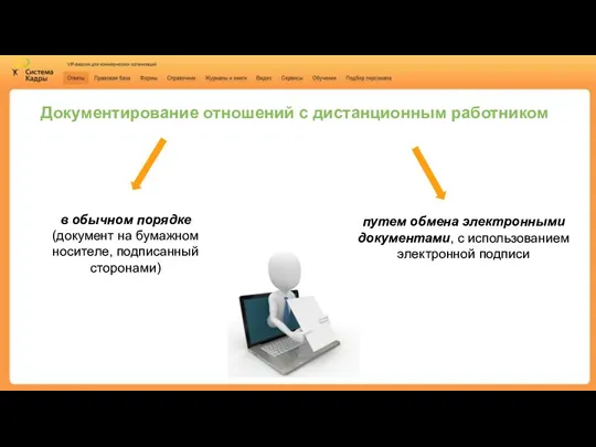 Документирование отношений с дистанционным работником в обычном порядке (документ на