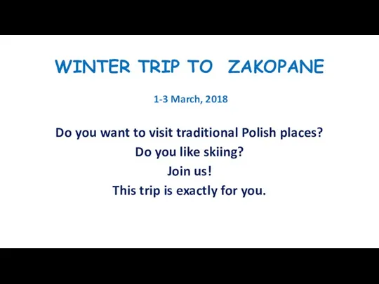 Winter trip to Zakopane