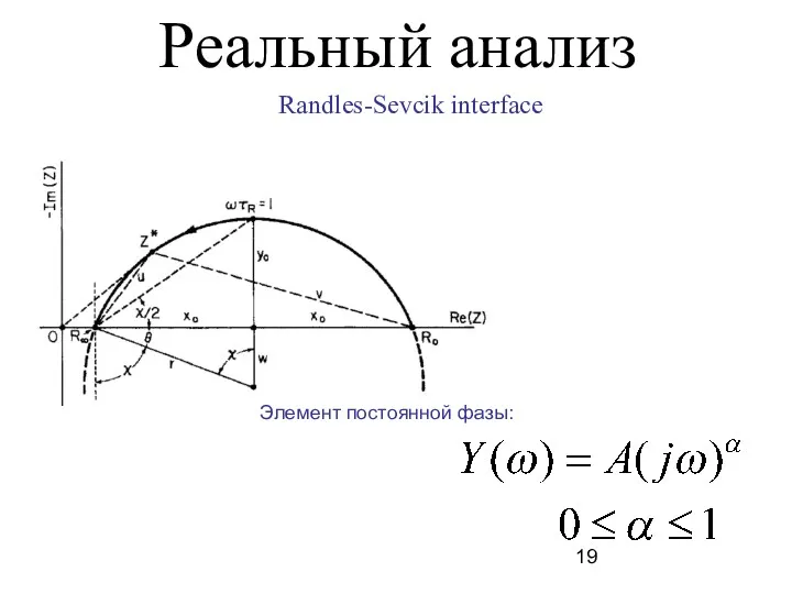 Реальный анализ Randles-Sevcik interface Элемент постоянной фазы: