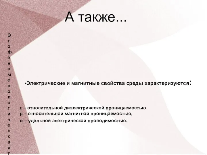 А также... Это феноменологическая теория, т.е. она не рассматривает механизмы