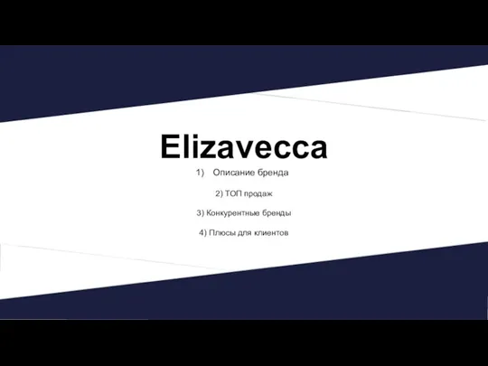 Elizavecca Описание бренда 2) ТОП продаж 3) Конкурентные бренды 4) Плюсы для клиентов