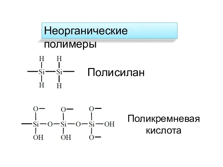 Неорганические полимеры Полисилан Поликремневая кислота