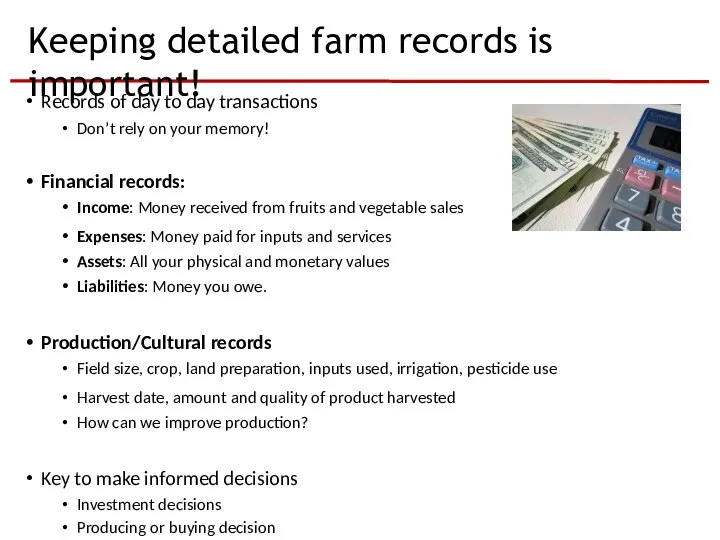 Keeping detailed farm records is important! Records of day to