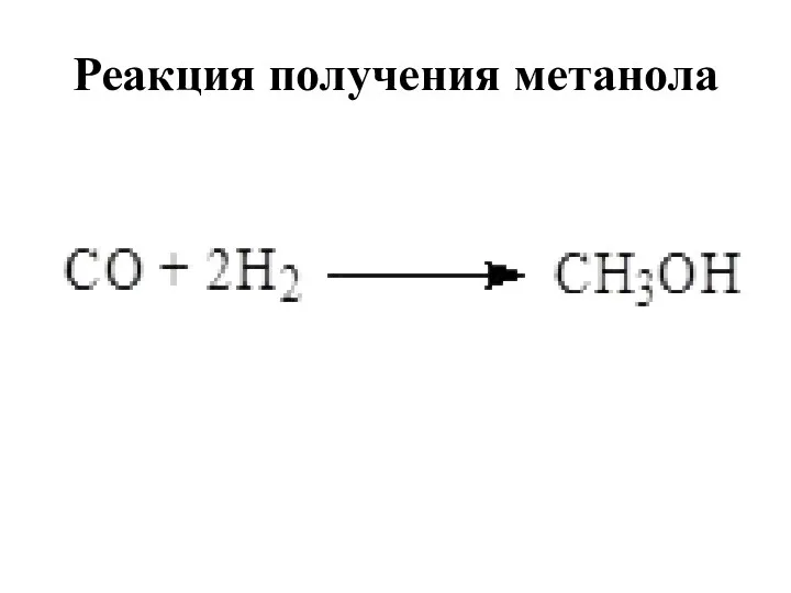 Реакция получения метанола