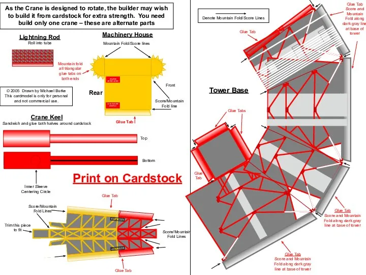 Lightning Rod Roll into tube Mountain Fold/Score lines Score/Mountain Fold line Glue Tab