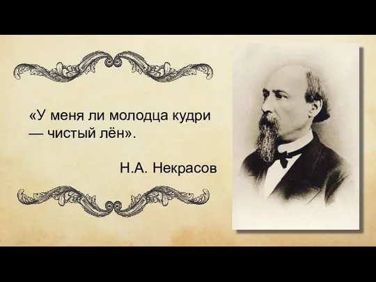 «У меня ли молодца кудри — чистый лён». Н.А. Некрасов