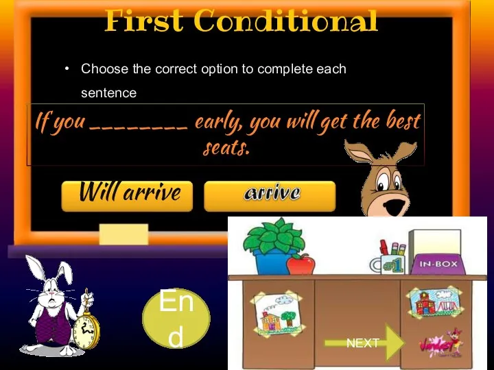 First Conditional Choose the correct option to complete each sentence.