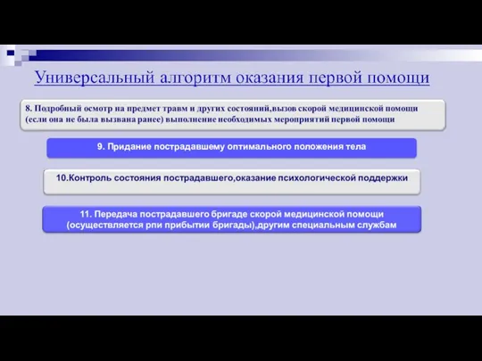 9. Придание пострадавшему оптимального положения тела