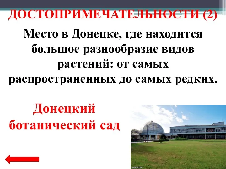 Место в Донецке, где находится большое разнообразие видов растений: от самых распространенных до