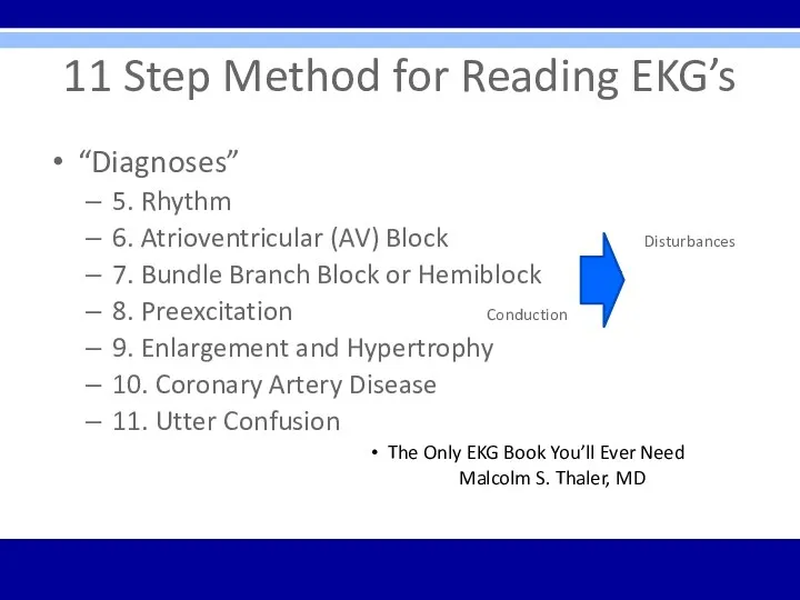 11 Step Method for Reading EKG’s “Diagnoses” 5. Rhythm 6.