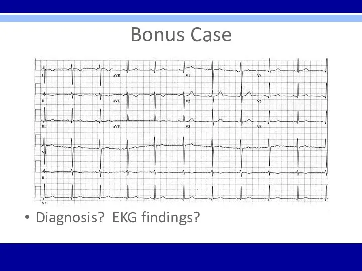 Bonus Case Diagnosis? EKG findings?