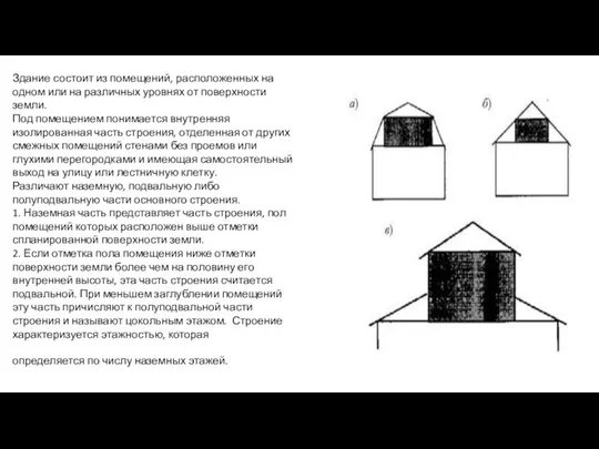 Здание состоит из помещений, расположенных на одном или на различных