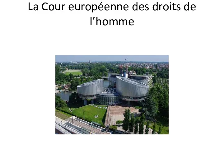 La Cour européenne des droits de l’homme