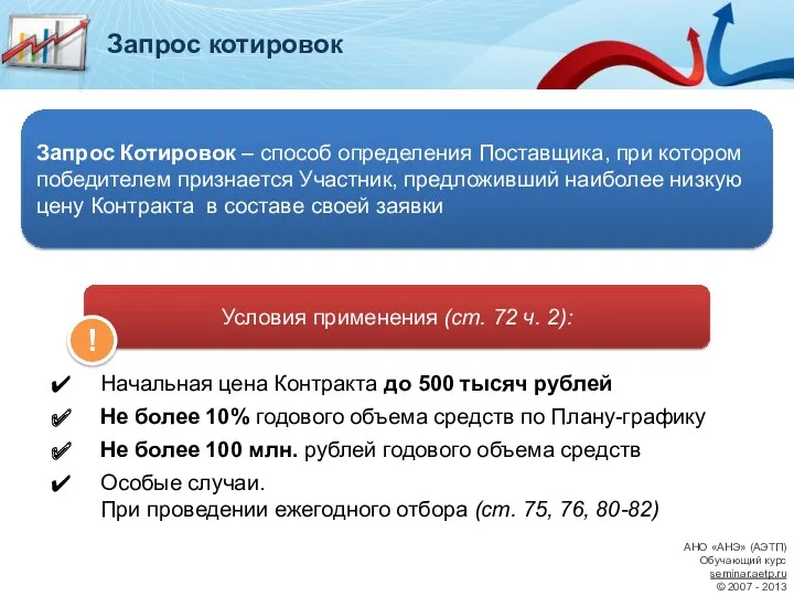 Начальная цена Контракта до 500 тысяч рублей Не более 10%