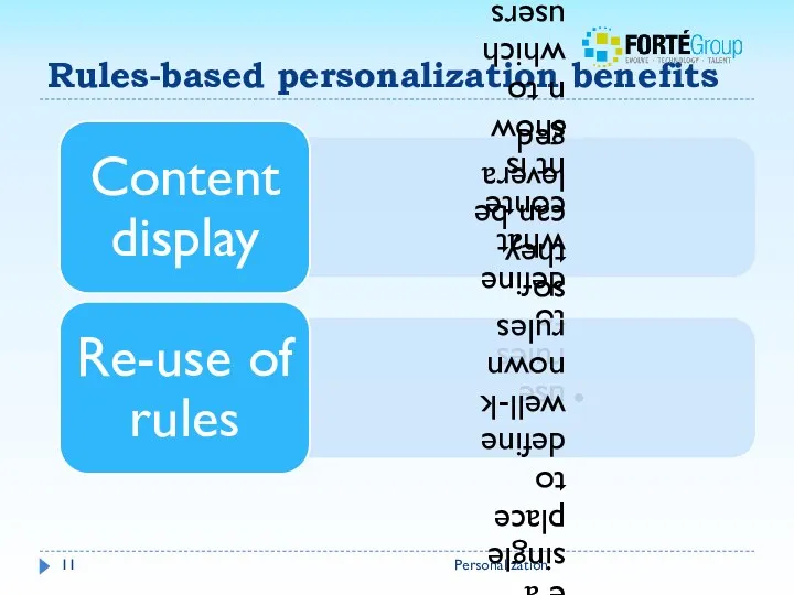 Rules-based personalization benefits Personalization