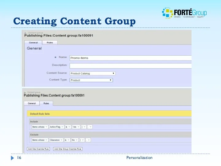 Creating Content Group Personalization