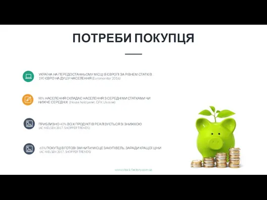 ПРИБЛИЗНО 40% ВСІХ ПРОДУКТІВ РЕАЛІЗУЄТЬСЯ ЗІ ЗНИЖКОЮ (AC NIELSEN 2017,