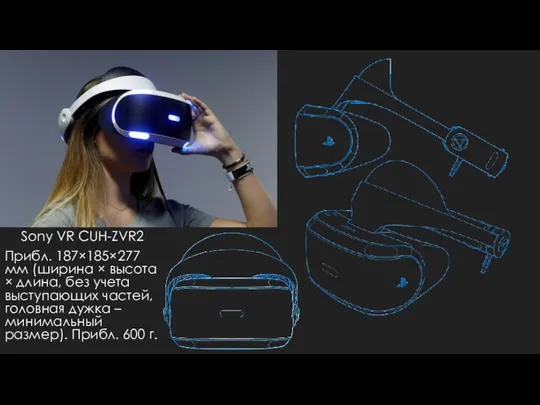 Sony VR CUH-ZVR2 Прибл. 187×185×277 мм (ширина × высота × длина, без учета