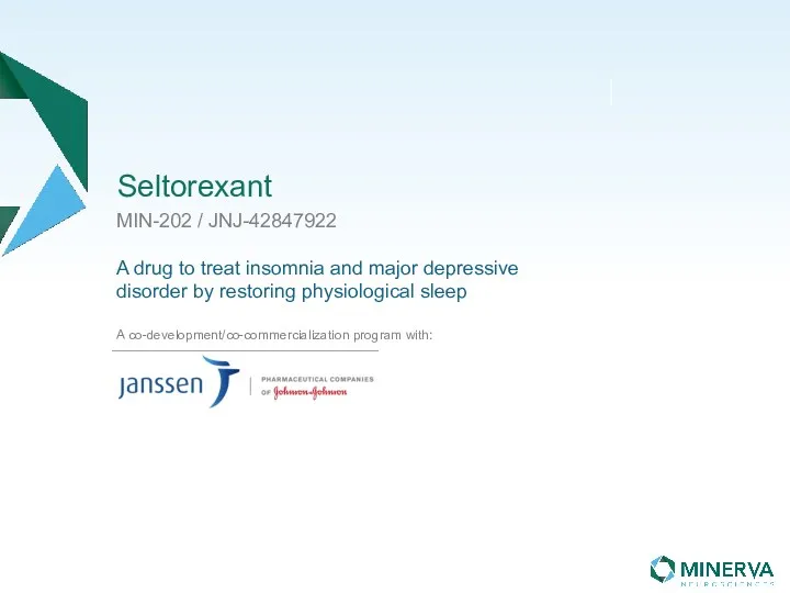 Seltorexant MIN-202 / JNJ-42847922 A drug to treat insomnia and major depressive disorder