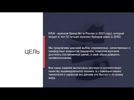 ЦЕЛЬ KRAI - мужской бренд №1 в России (к 2023