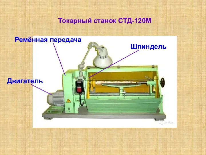 Токарный станок СТД-120М Двигатель Ремённая передача Шпиндель