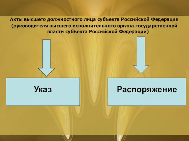 Акты высшего должностного лица субъекта Российской Федерации (руководителя высшего исполнительного органа государственной власти