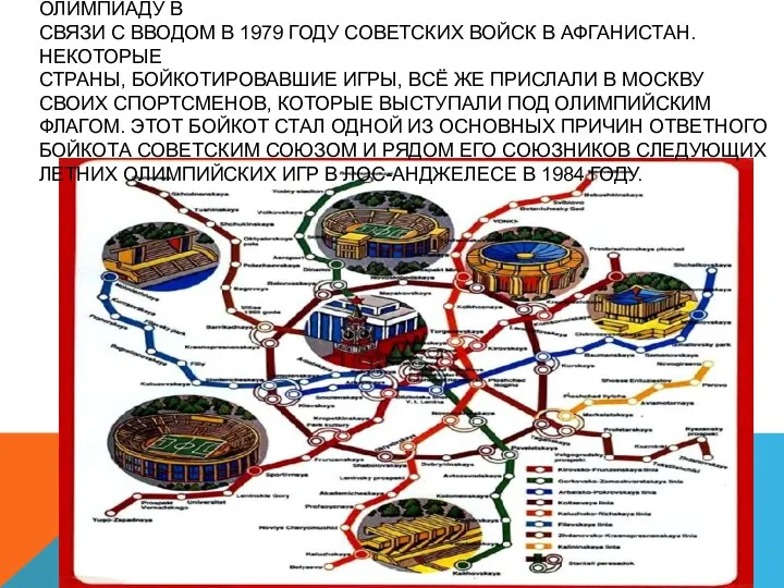 ИГРЫ ИЗВЕСТНЫ ТЕМ, ЧТО БОЛЕЕ 50 СТРАН БОЙКОТИРОВАЛИ ОЛИМПИАДУ В