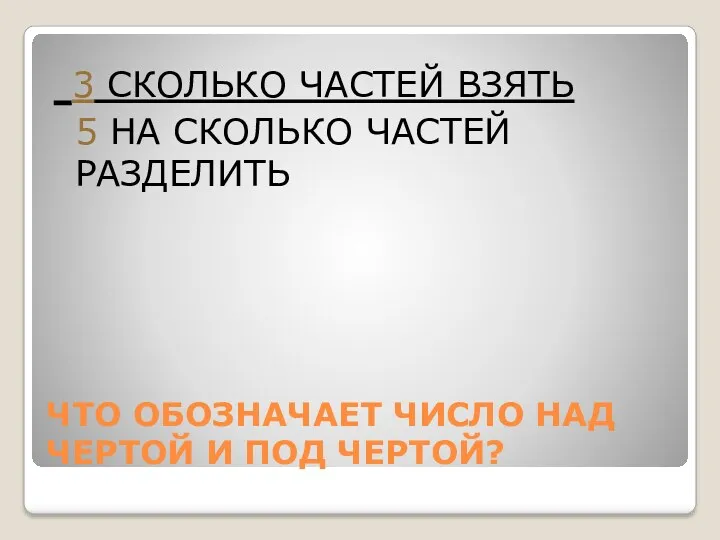 ЧТО ОБОЗНАЧАЕТ ЧИСЛО НАД ЧЕРТОЙ И ПОД ЧЕРТОЙ? 3 СКОЛЬКО