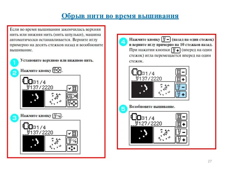 Обрыв нити во время вышивания