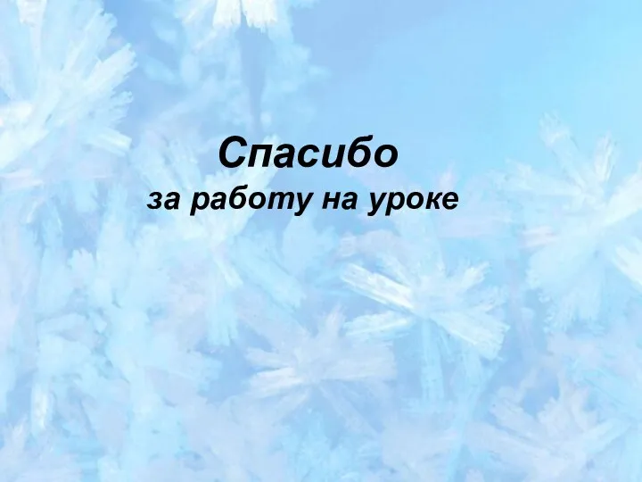 Спасибо за работу на уроке