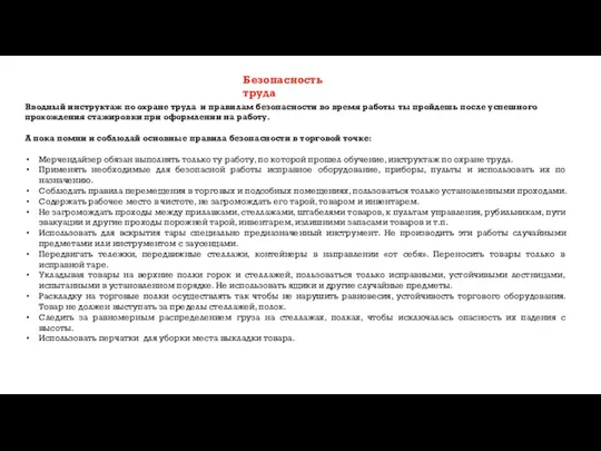 Безопасность труда Вводный инструктаж по охране труда и правилам безопасности