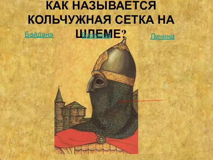 КАК НАЗЫВАЕТСЯ КОЛЬЧУЖНАЯ СЕТКА НА ШЛЕМЕ? Бармица Байдана Личина