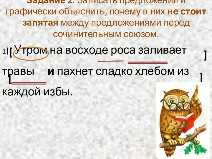 Задание 2. Записать предложения и графически объяснить, почему в них