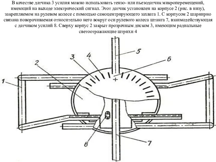 В качестве датчика 3 усилия можно использовать тензо- или пьезодатчик