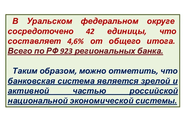 В Уральском федеральном округе сосредоточено 42 единицы, что составляет 4,6%