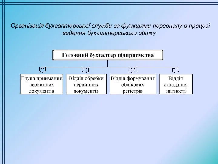 Організація бухгалтерської служби за функціями персоналу в процесі ведення бухгалтерського обліку