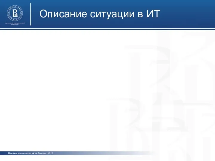 Высшая школа экономики, Москва, 2016 фото фото фото Описание ситуации в ИТ