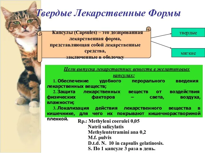 Твердые Лекарственные Формы Капсулы (Capsules) – это дозированная лекарственная форма, представляющая собой лекарственные