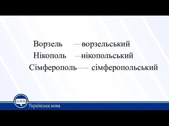 Ворзель ворзельський Нікополь нікопольський Сімферополь сімферопольський