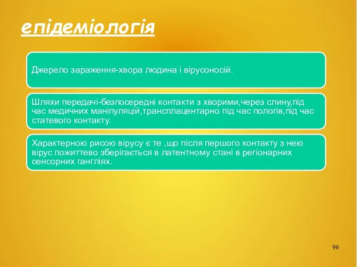 епідеміологія Джерело зараження-хвора людина і вірусоносій. Шляхи передачі-безпосередні контакти з