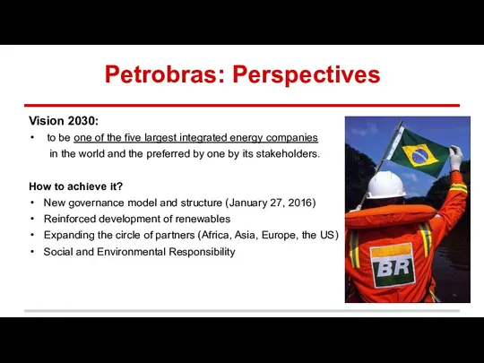 Petrobras: Perspectives Vision 2030: to be one of the five
