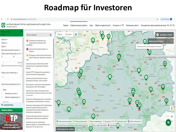 Roadmap für Investoren