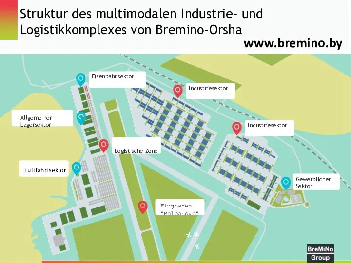 Logistische Zone Luftfahrtsektor Flughafen "Bolbasovo" Industriesektor Industriesektor Gewerblicher Sektor Eisenbahnsektor