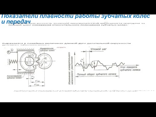 Показатели плавности работы зубчатых колёс и передач