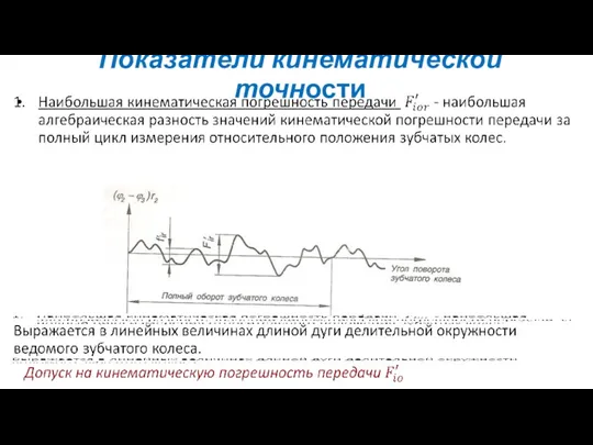 Показатели кинематической точности